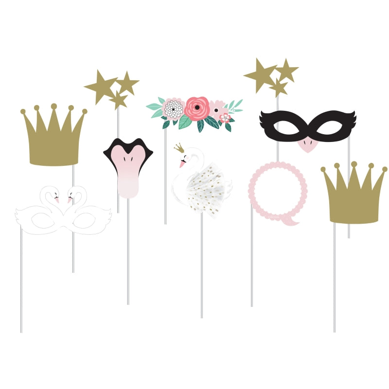 Swan Party Photo Props Pack of 10 | Party Save Smile