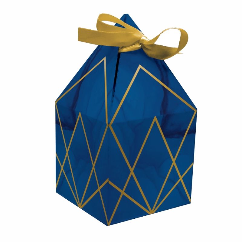 Navy Blue and Gold Favour Boxes Pack of 8 | Party Save Smile