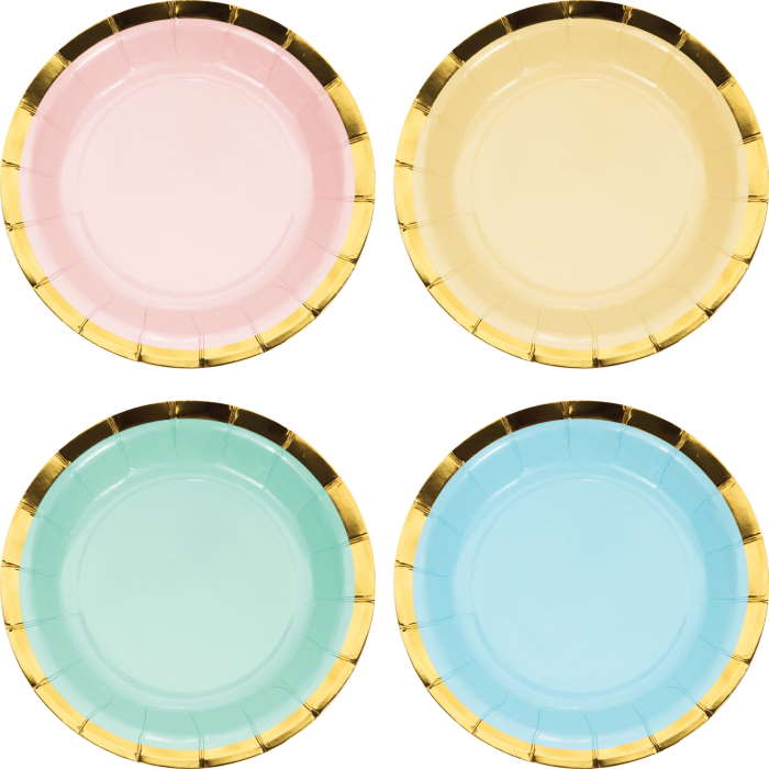 Pastel Paper Plates | Pastel Party Plates Pack of 8 | Party Save Smile