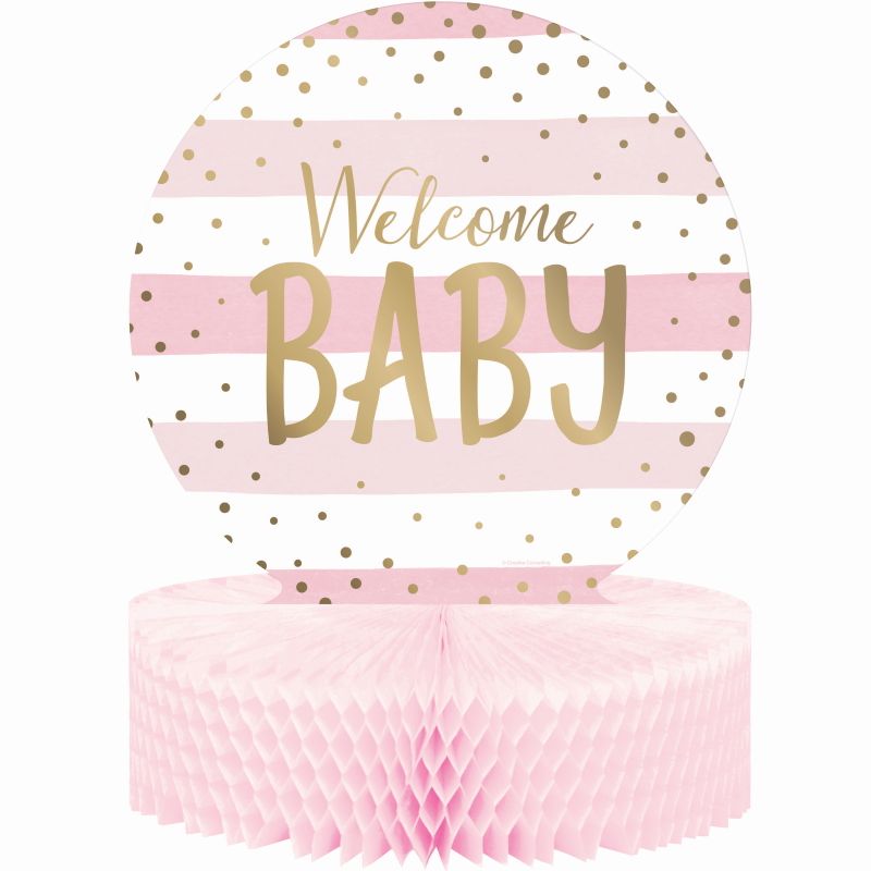 Pink and Gold Baby Shower Table Decorations | Party Save Smile