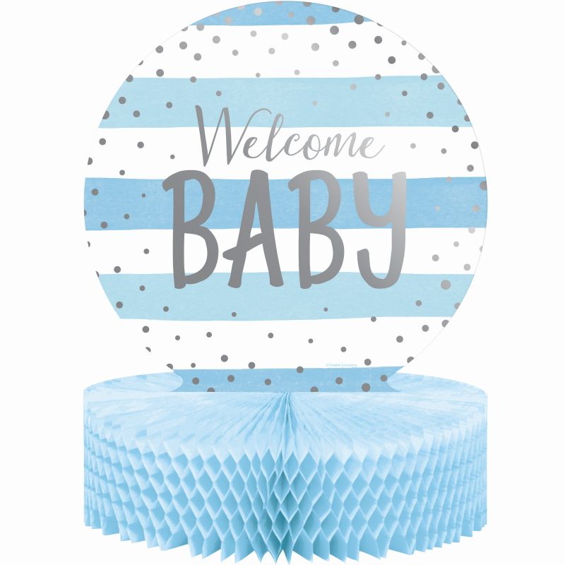 Blue and Silver Baby Shower Table Decorations | Party Save Smile