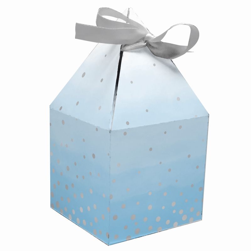 Blue and Silver Baby Shower Favour Boxes Pack of 8 | Party Save Smile