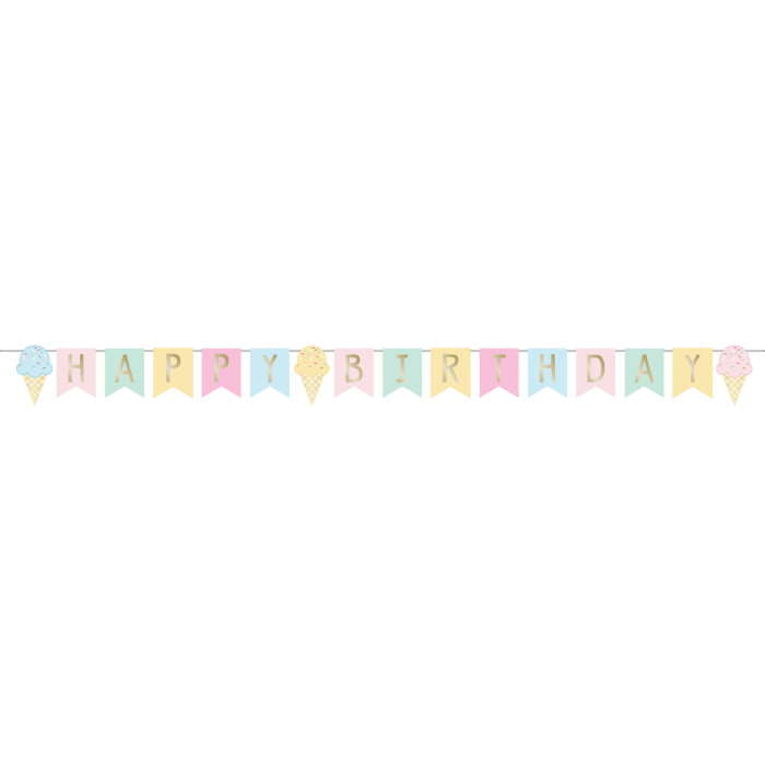 Ice Cream Birthday Banner 2.5 Metres | Party Save Smile