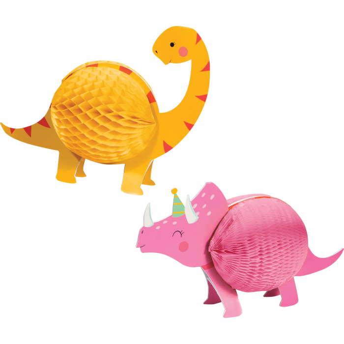Pink Dinosaur Table Decorations Pack of 2 | Party Save Smile