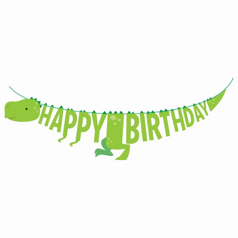 Green Dinosaur Birthday Banner 1.7 Metres | Party Save Smile