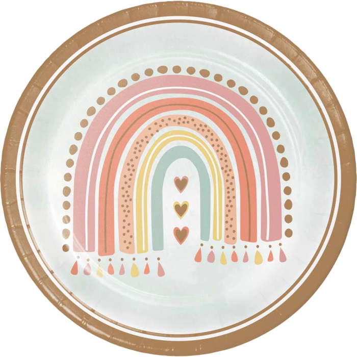 Rainbow Boho Birthday Party Pack: Tableware & Decoration Kit