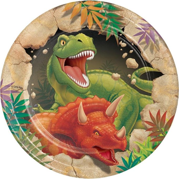 Dinosaur Blast Cup Cake Plate Pack of 8 | Party Save Smile