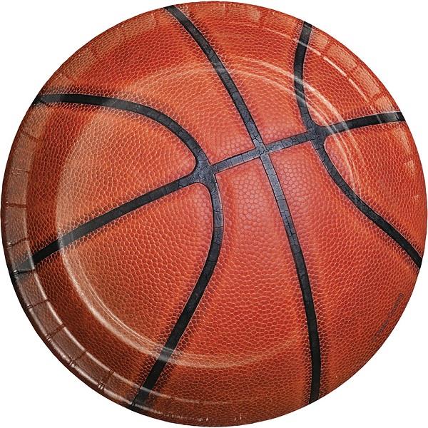 Basketball Party Cake Plates Pack of 8 | Party Save Smile