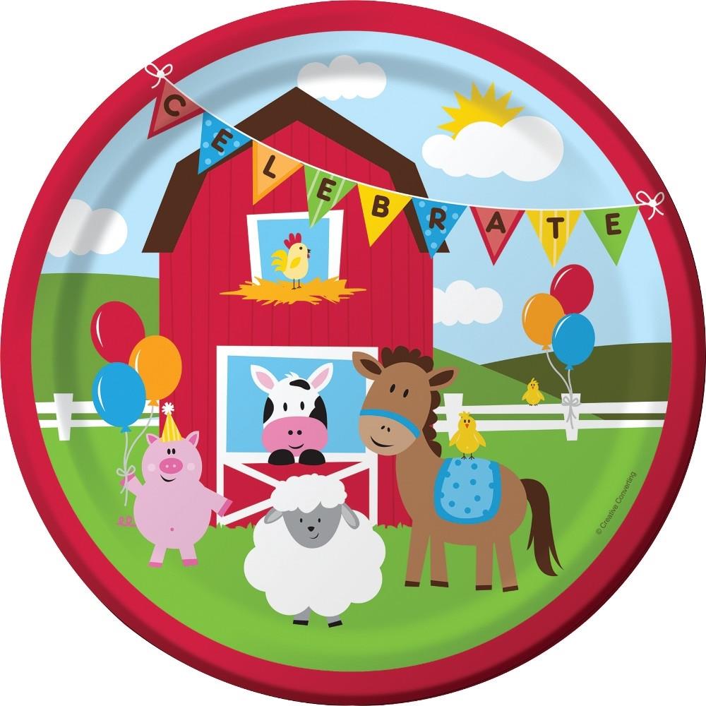 Farm Party Plates 23cm Pack of 8 | Party Save Smile