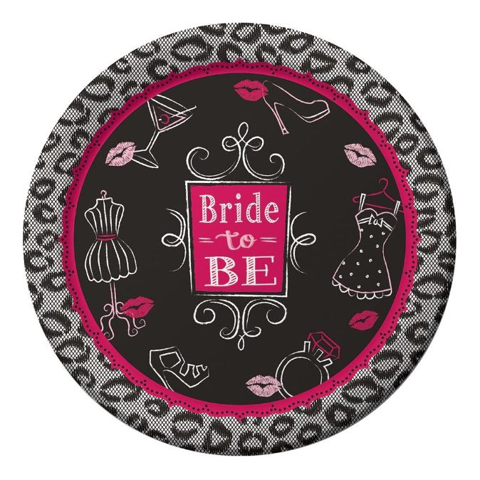 Bride To Be | Leopard Print Hen Party Plates Pack of 8 | Party Save Smile