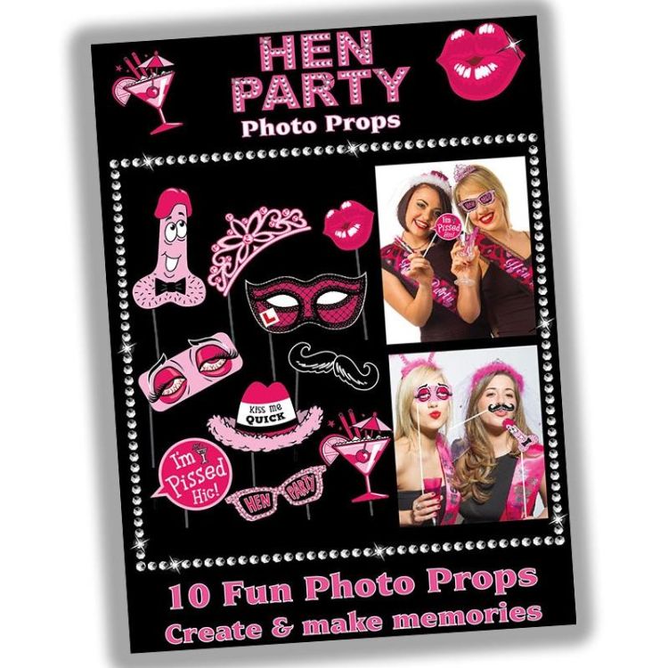 Hen Party Photo Booth Props Pack of 10 | Party Save Smile