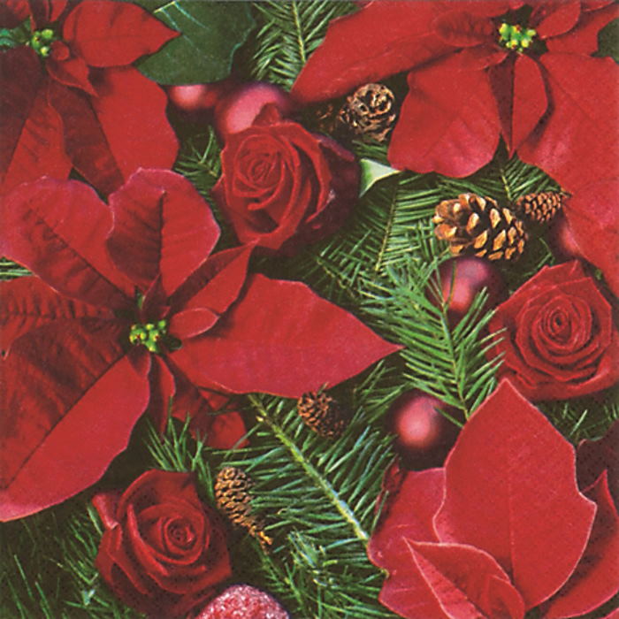 Poinsettia Christmas Party Napkins Pack of 20 | Party Save Smile