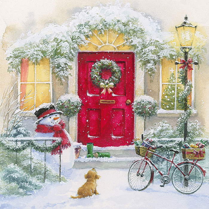 Snowman and Dog Christmas Napkins Pack of 20 | Party Save Smile