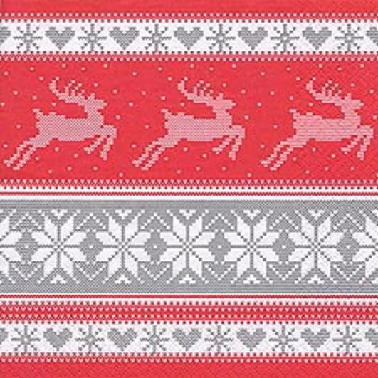 Nordic Christmas Napkins Reindeer Pack of 20 | Party Save Smile