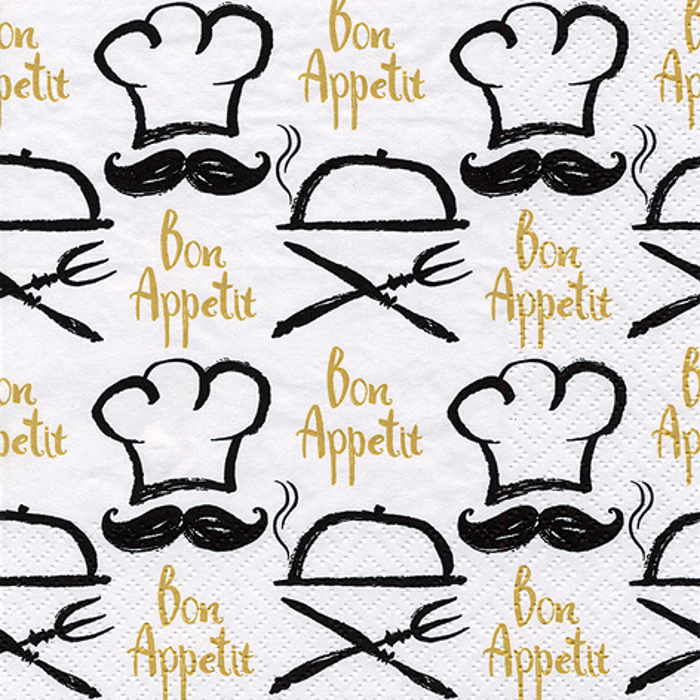 Bon Appetit Napkins Serviettes Paper 3 ply Pack of 20 | Party Save Smile