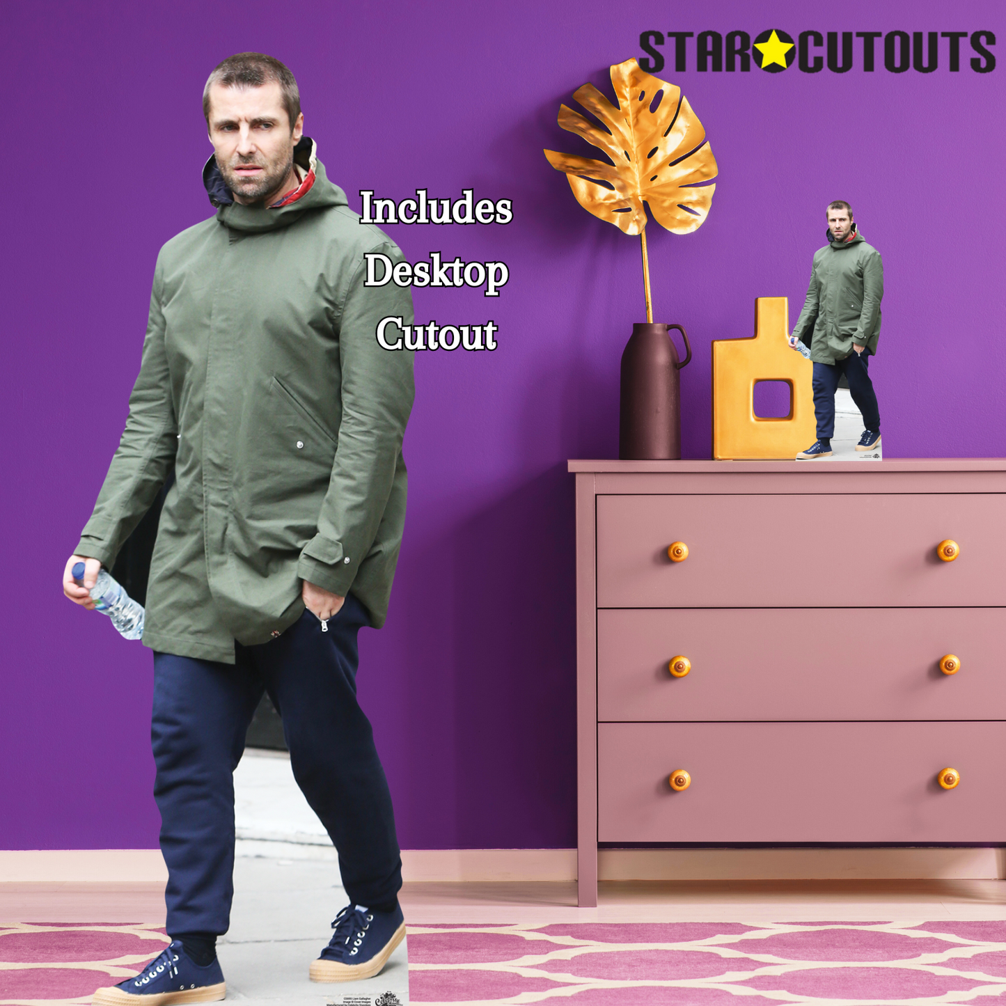 Liam Gallagher Cut Out Height 178cm Lifesize Cardboard Cutout With Mini