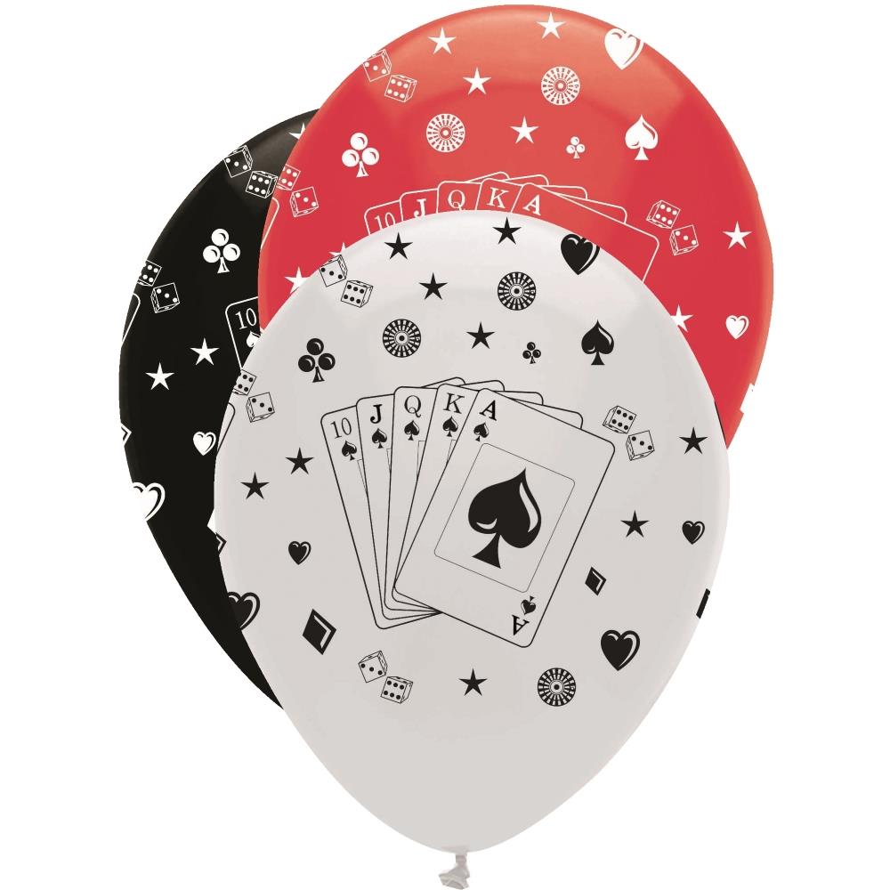 Casino Latex Balloons Pack of 6 | Party Save Smile