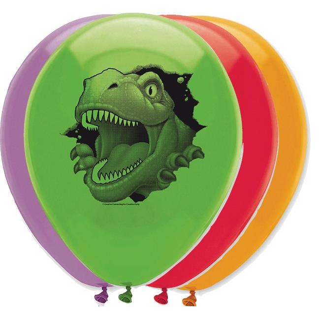 Latex Dinosaur Blast Balloons Pack of 6 | Party Save Smile