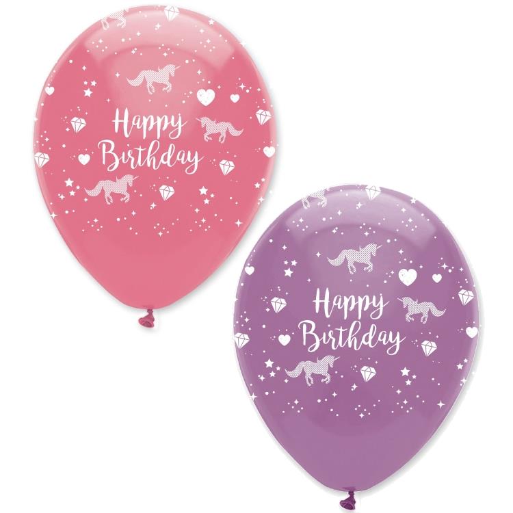 Unicorn Sparkle Party Latex Balloon Decorations Pack of 6 | Party Save Smile