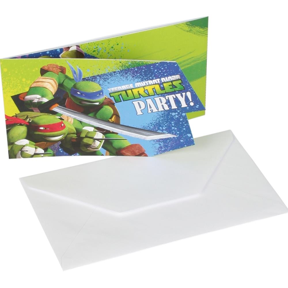 Teenage Mutant Ninja Turtles Invitations Pack of 6 | Party Save Smile