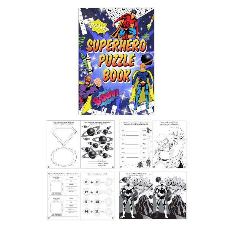 Superhero Puzzle Book Party Bag Filler | Party Save Smile
