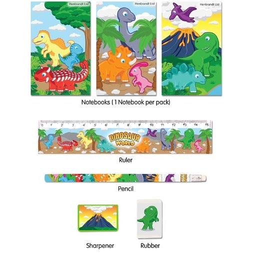 Dinosaur 5pc Stationery Set Party Bag Filler | Party Save Smile