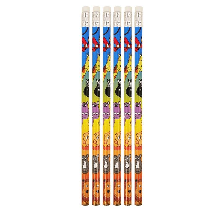Safari Animals Pencil Party Bag Favours Pack of 6 | Party Save Smile