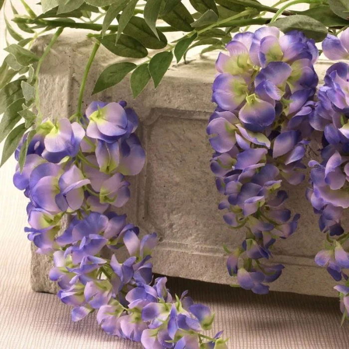 Violet Artificial Wisteria Flowers 122cm 3 Head | Party Save Smile