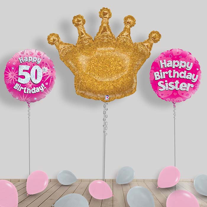 Happy Birthday Sister Balloons Package - 50th Birthday | Party Save Smile