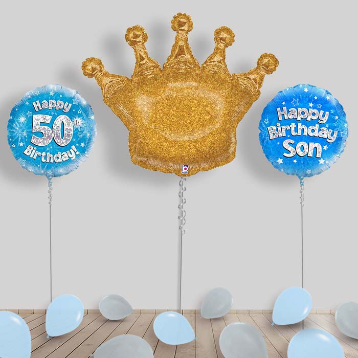 Happy Birthday Son Balloon Package in a Box - 50th Birthday | Party Save Smile