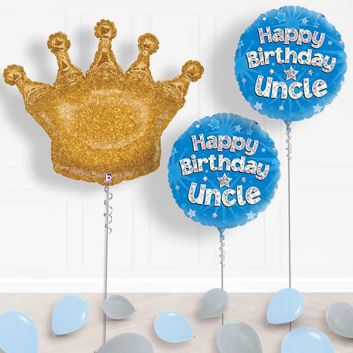 Happy Birthday Uncle Balloon Package in a Box - Uncle Balloon Package | Party Save Smile