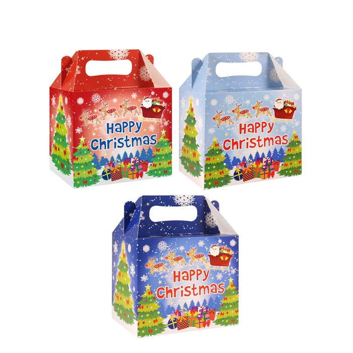 Christmas Food Boxes 3 Assorted Designs Pack of 12 | Party Save Smile