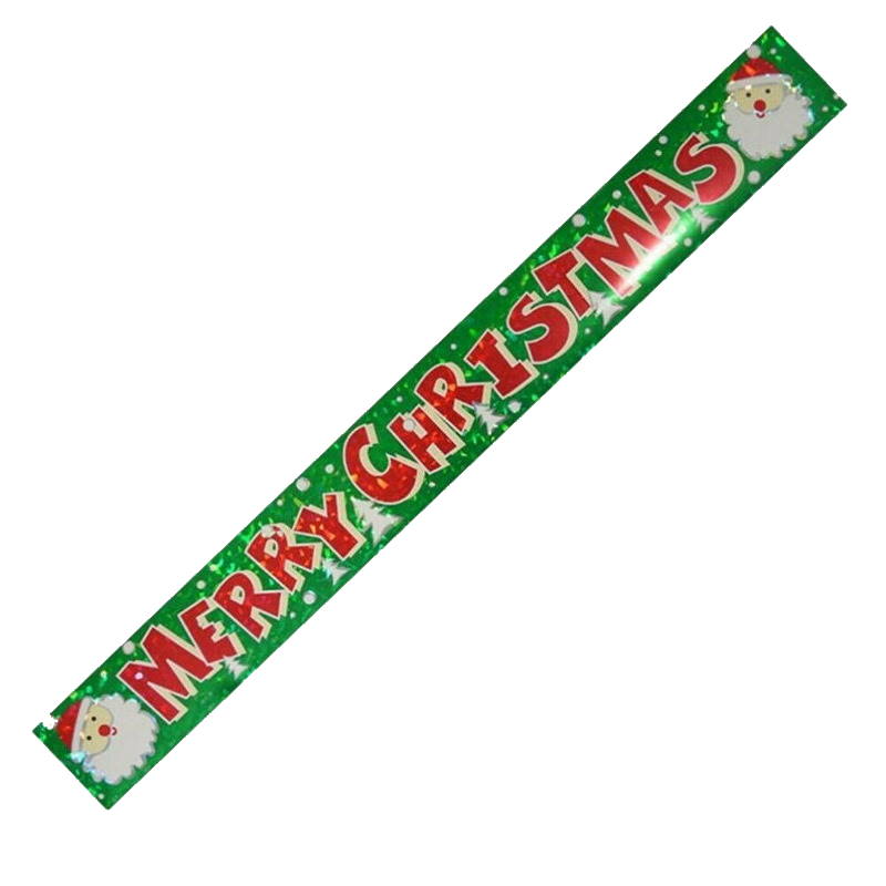 Santa Merry Christmas Foil Banner 1 Metre | Party Save Smile