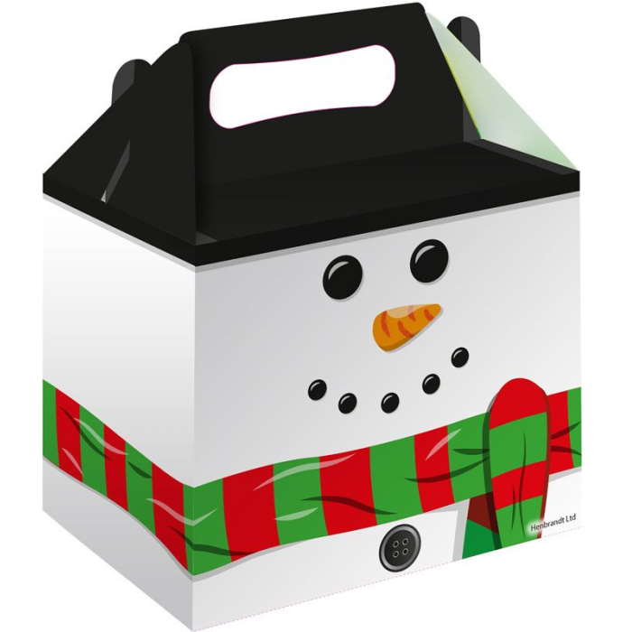 Snowman Christmas Food Box 14 x 10cm | Party Save Smile