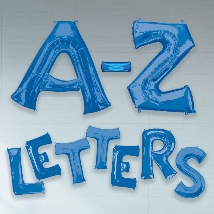 Blue 16" A-Z Letter Shaped Foil Balloon - Air Fill | Party Save Smile
