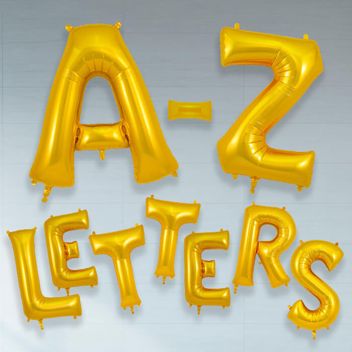 Gold Letter A-Z Balloons 34 inch | Party Save Smile