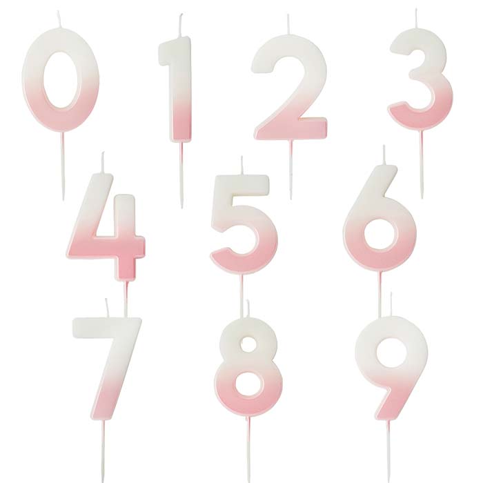 Pink Ombre Birthday Cake Number Candles 0-9 | Party Save Smile