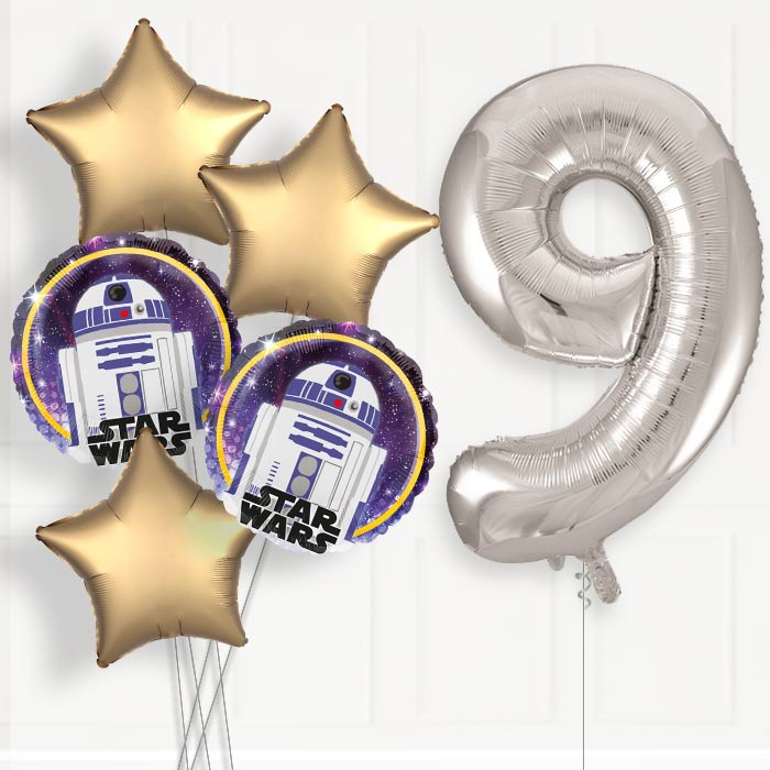 R2D2 Birthday Balloon Package Choose Age - 9th Birthday Balloon Package | Party Save Smile