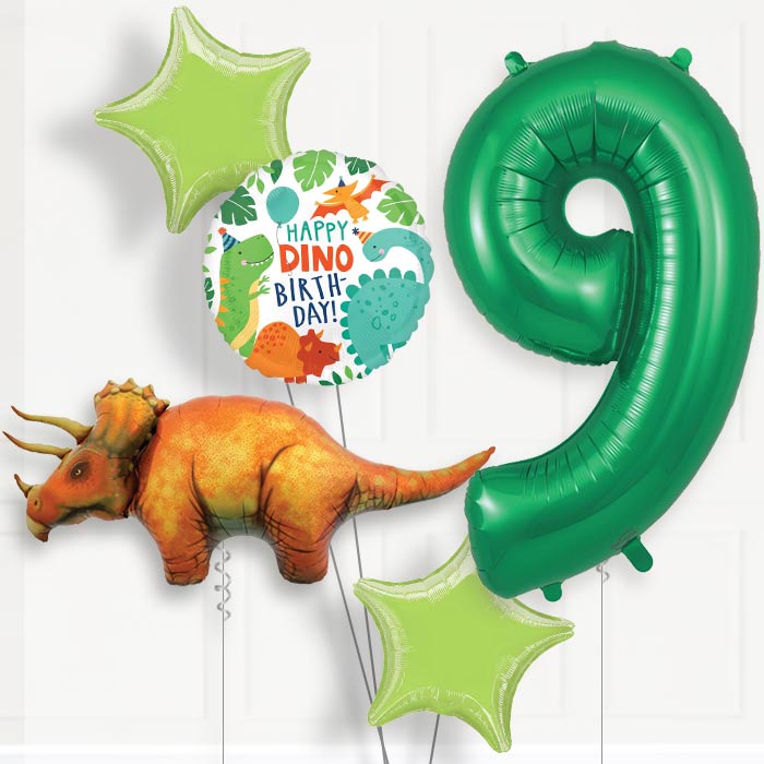 Triceratops Birthday Balloon Package Choose Age - 9th Birthday Balloon Package | Party Save Smile