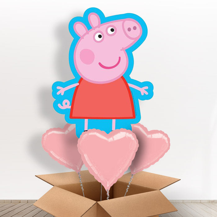 Peppa Pig Giant Helium Balloon in a Box Gift - With 3 Plain Balloons | Party Save Smile