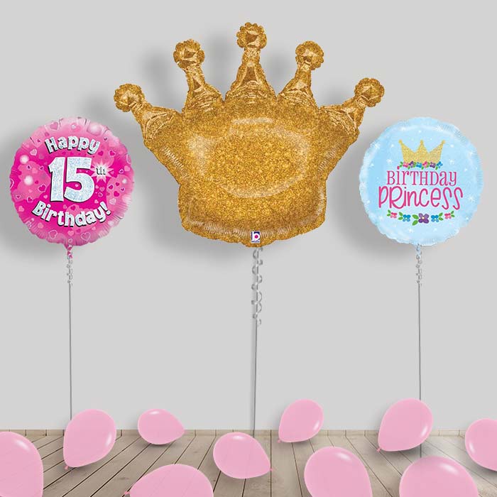 Princess Balloons Display Package in a Box - 15th Birthday | Party Save Smile
