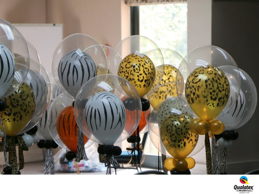 Leopard, Tiger, Zebra Print Bubble Helium Balloon Decorations