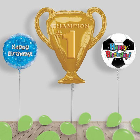 Football Trophy Balloon Venue Backdrop