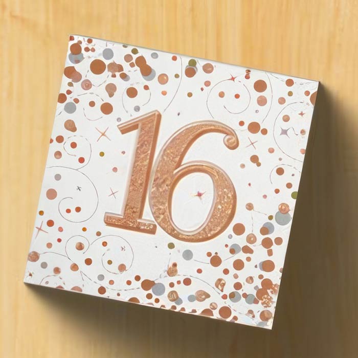 Trendy 16th Birthday Napkins featuring stylish design and sparkling accents for a memorable celebration