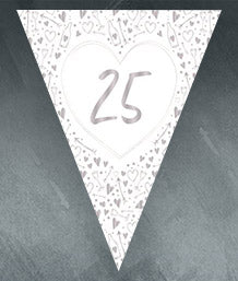 25th Wedding Anniversary Bunting | Party Save Smile