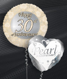 30th Wedding Anniversary Balloons | Pearl Anniversary Balloons | Party Save Smile