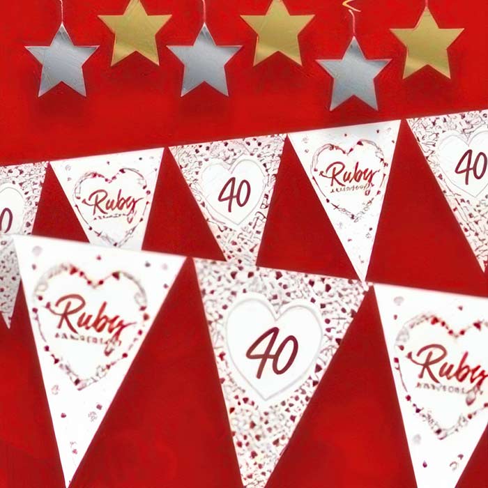 40th Wedding Anniversary Decorations | Ruby Anniversary Decorations | Party Save Smile