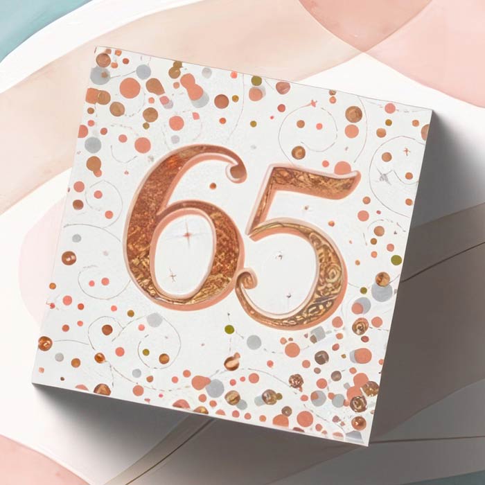 Elegant 65th Birthday Napkins with Glittery Number 65 for Sophisticated Party Decor
