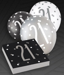 Black and Silver 21st Birthday Decorations | Theme | Party Save Smile