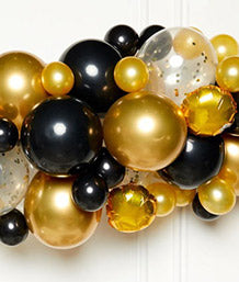 Black and Gold Balloons | Gold and Black Balloons | Party Save Smile